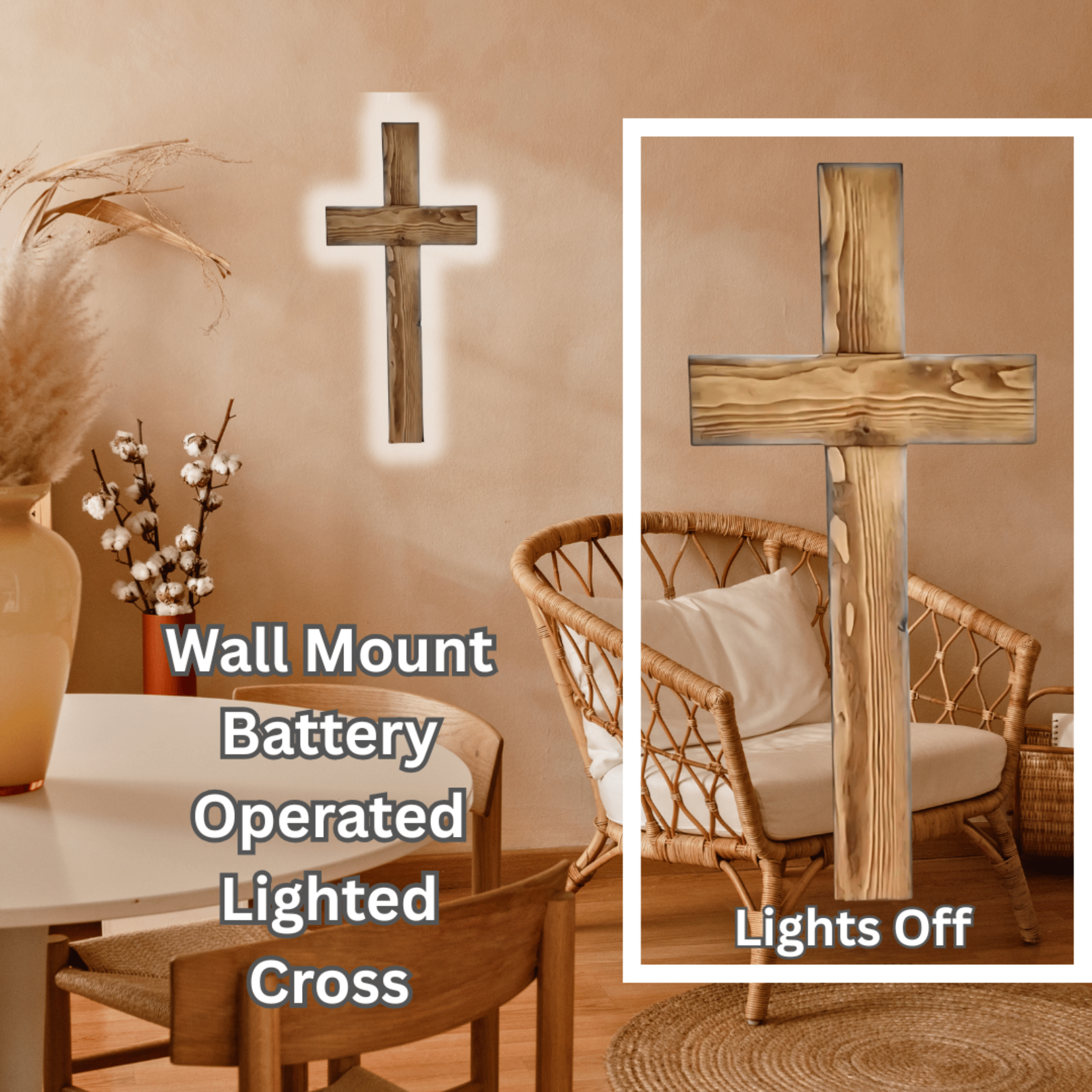 Wall-Mounted Wood Cross