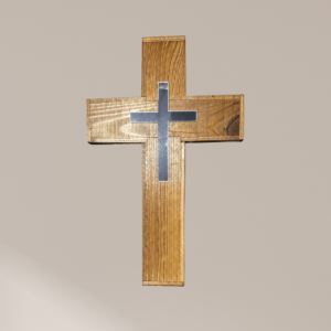 Silver inlay cross